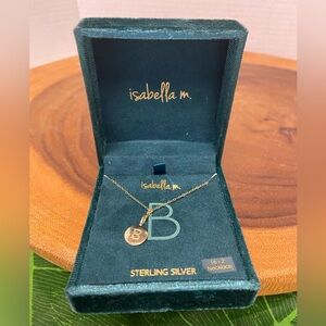 Isabella m. sterling silver Initial B pendant Necklace NWT